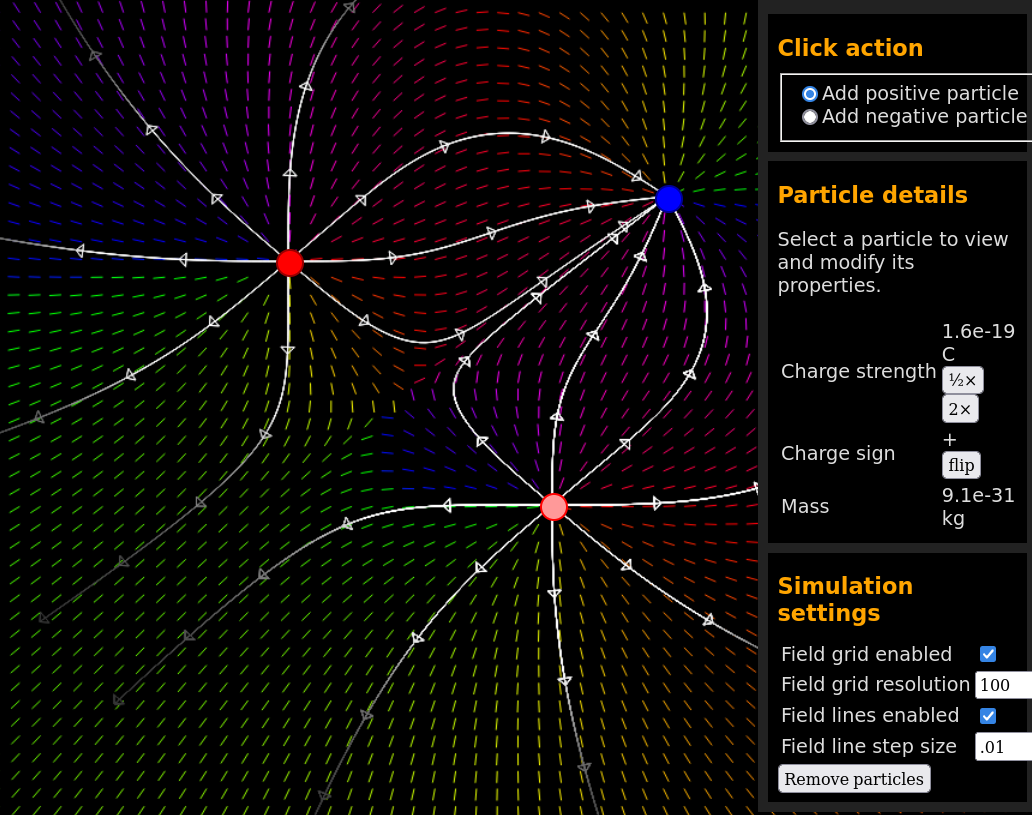 Electric field lines screenshot